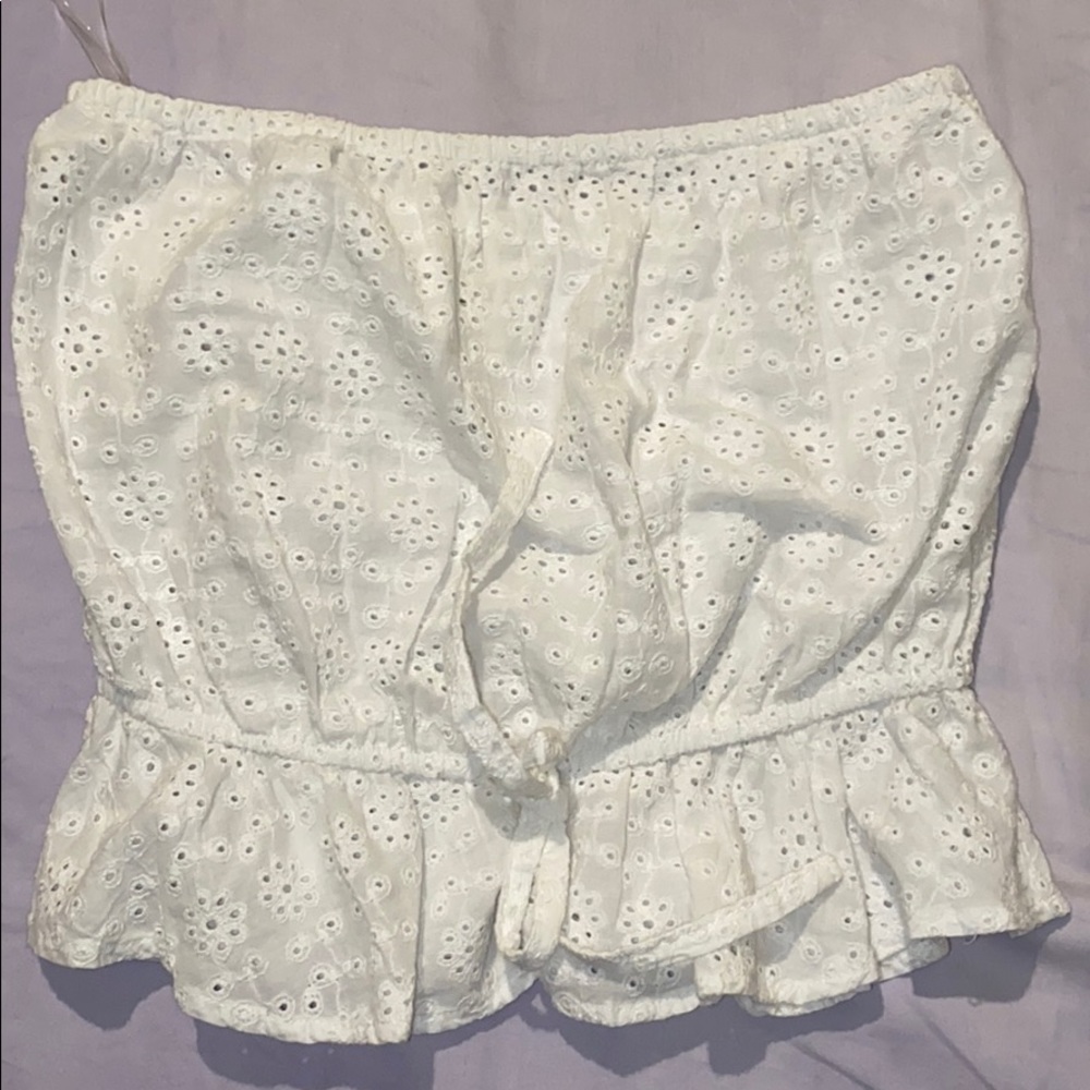 Detailed White Tube Top